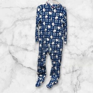 Blue Plaid Hello Kitty Pajama Onesie small